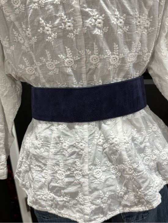 Vintage 1997 GINNIEJOHANSEN DESIGNS INC® Blue Suede Belt main image 7